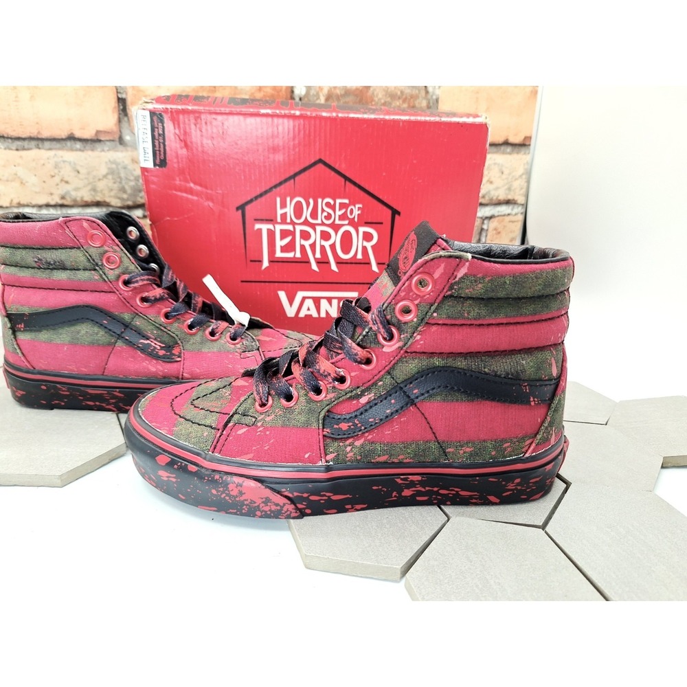 Boys Men Sz 4 House of Terror x Vans Sk8- High The Nightmare on Elm Street Rare